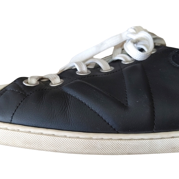 Louis Vuitton Black White Leather Sneakers - Picture 14 of 16